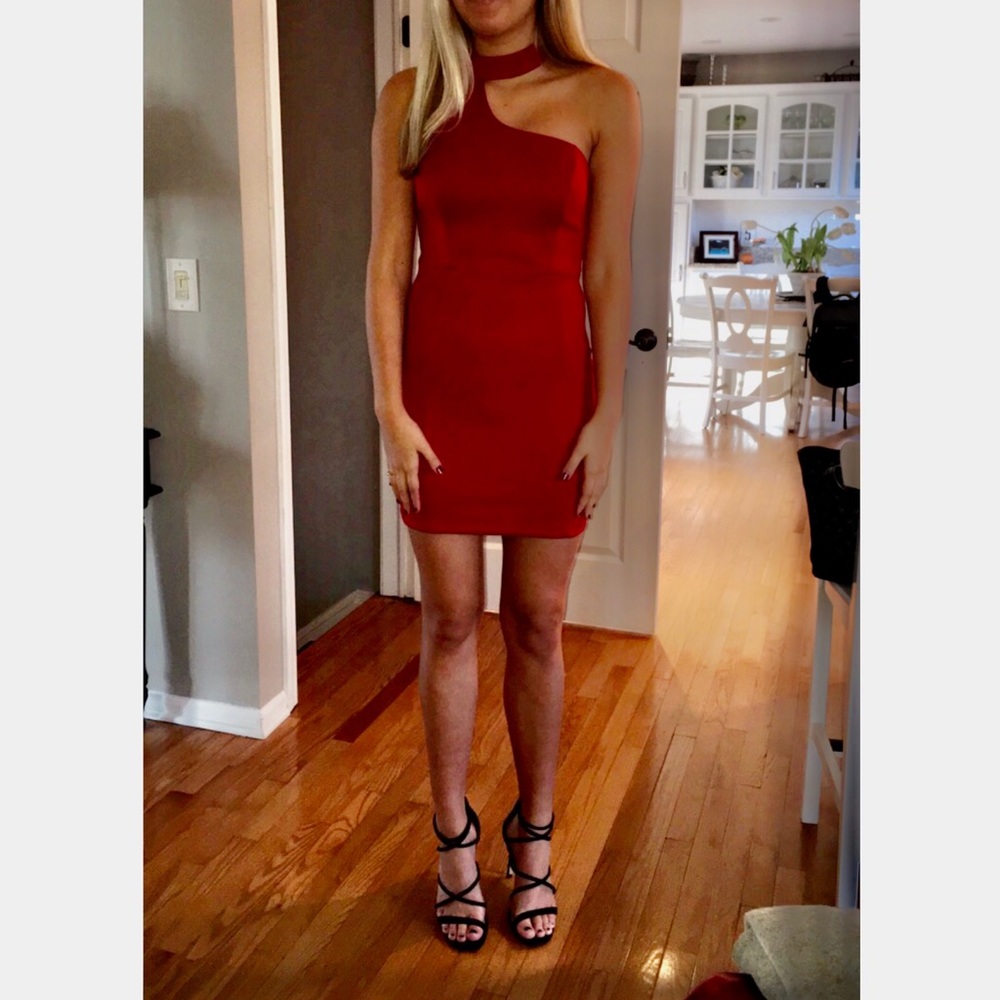 Emerald Sundae red bodycon mini dress